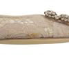 MANOLO BLAHNIK Excellent condition HANGISI crystal buckle lace design pointed toe flat pumps, size 36 shoes 36 beigeUsed