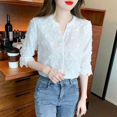 Damen Bluse mit V-Ausschnitt, ...
