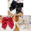 Butterfly Bow Hair Clip Spring Clamp With Pearl Accents For Women And Girls