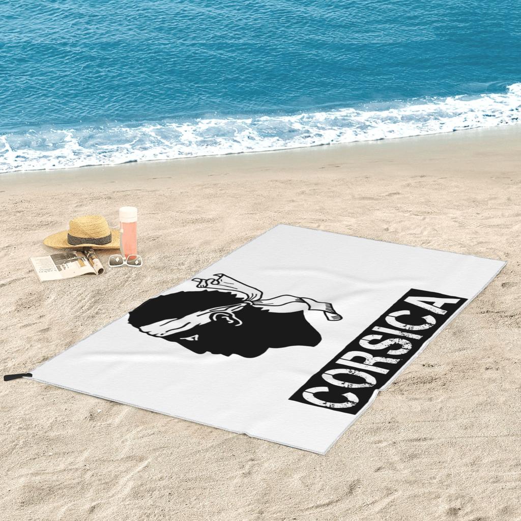 Corsica Map Flag French Corsican Beach Towel Soft Microfiber Quick Dry Absorbent Quick Towels For Swimming