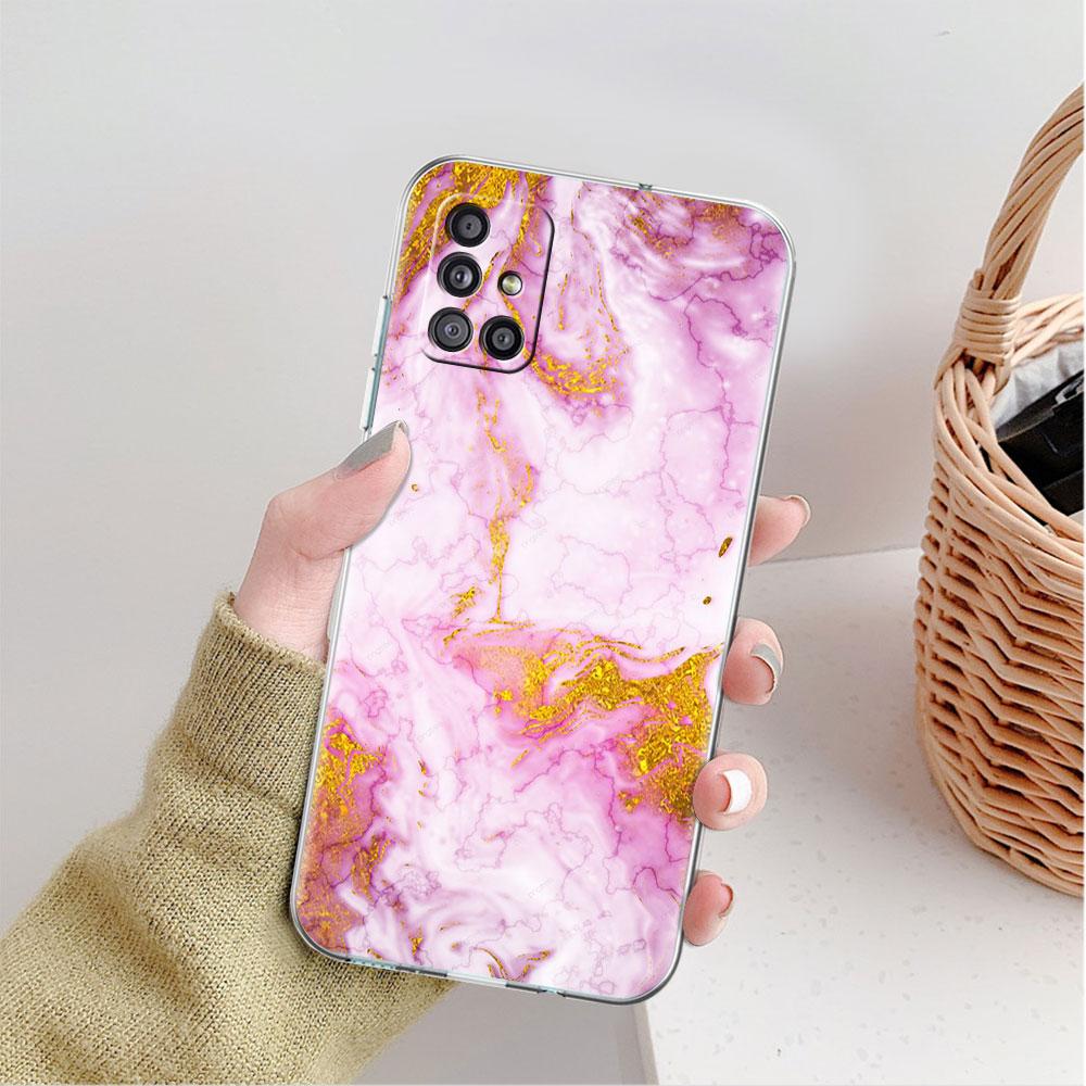 Marmor Klar Fall Für Samsung Galaxy A52 A12 A51 A32 A21s A71 A32 A22 50 A70 A31 A72 5G Telefon Abdeckung