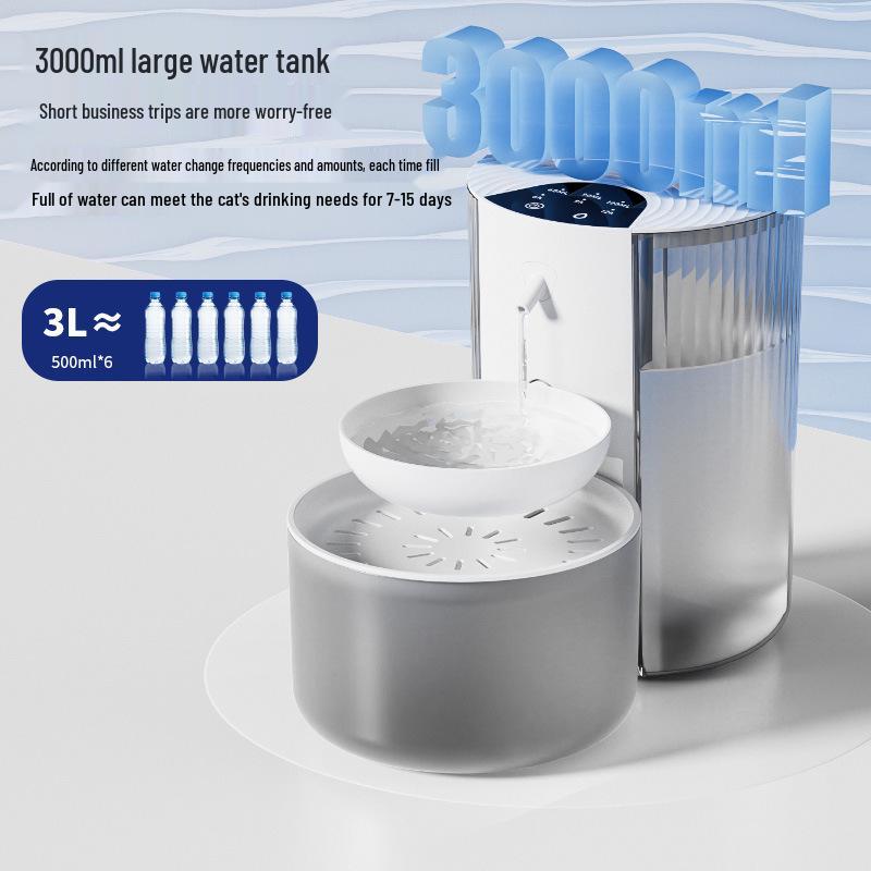 2026 Auto-Temperature Pet Water Fountain: Tipping Bowl for Cats & Dogs