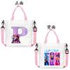 Anime Cartoon Letter Shoulder Bag Versatile Commuter Handbag Large Capacity Student Canvas Bag