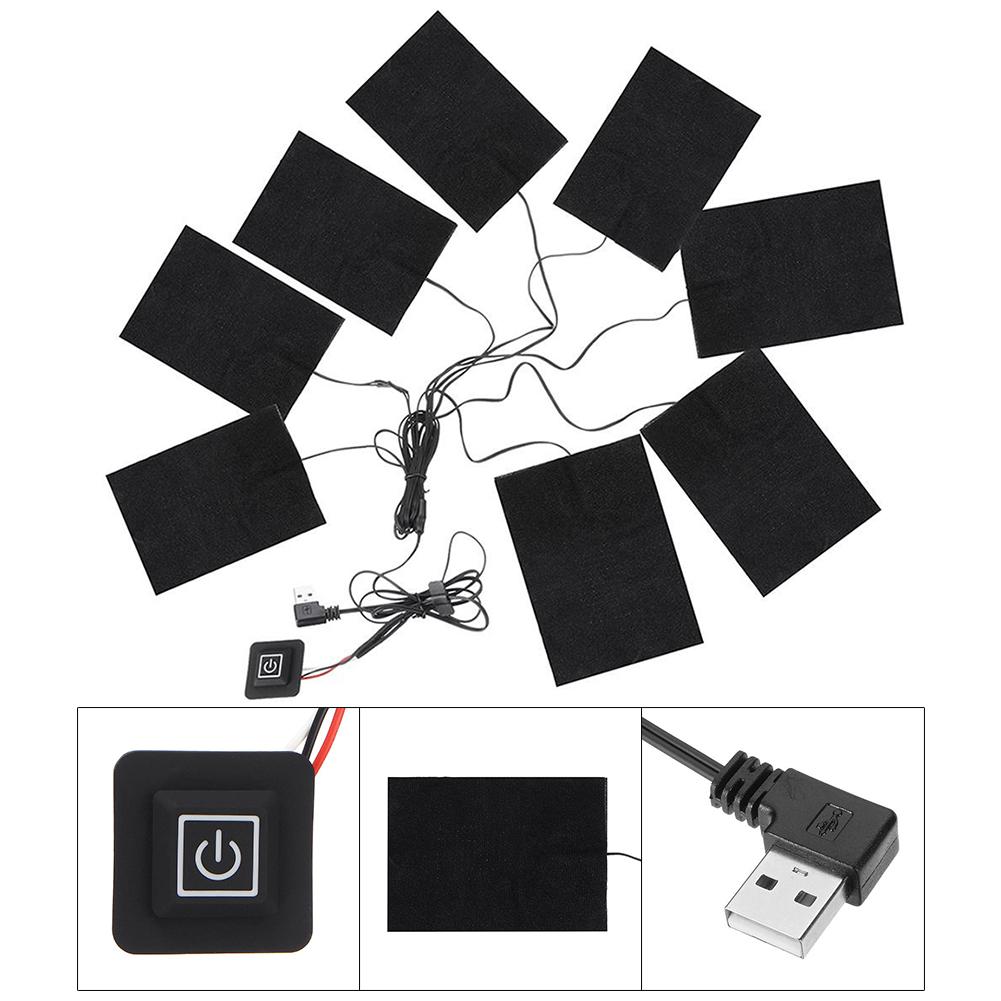 3 Levels Jacket Heater Pads Waterproof USB Heating Pads for DIY Heated Clothing for Outdoor Winter Camping Hiking Ski Cycling