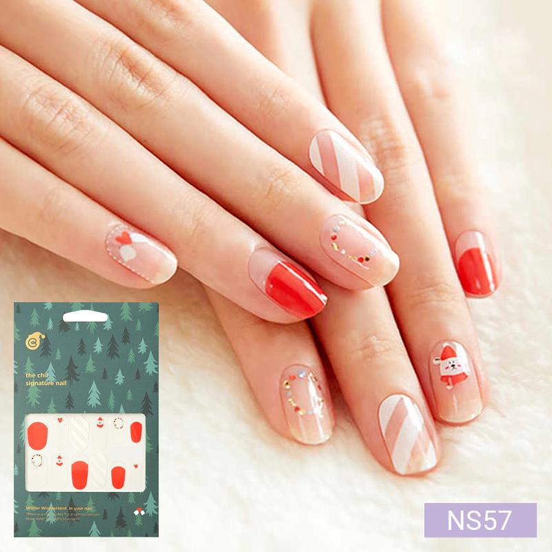 Cute Pastel Nail Stickers 24pcs | Press-On Strips, Bunny, Bear&Star Designs, Easy Peel