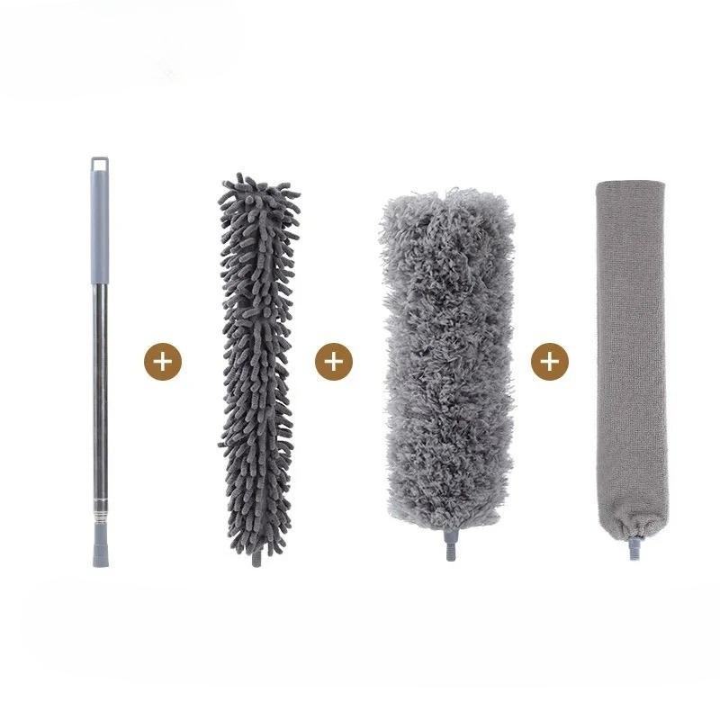 Flexible Head Extendable Dust Brush for Household Gap Sofa Bed Bottom Cabinet Cleaning Chicken Feather Duster Dust Brush
