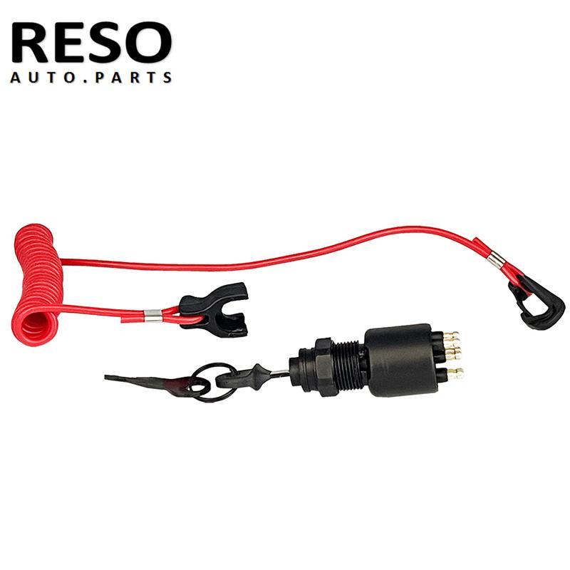 RESO Ignition Switch Key w/Lanyard For OMC BRP 1996 Up Johnson Evinrude 5005801 For Evinrude For Johnson 5005801