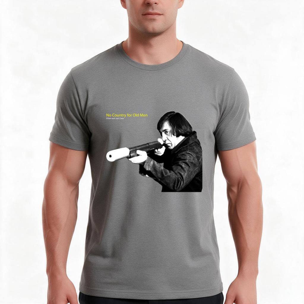 No Country For Old Men Anton Chigurh Tshirt Summer Casual Cotton Tee Oversized Streetwear Tops Vintage Graphic Print
