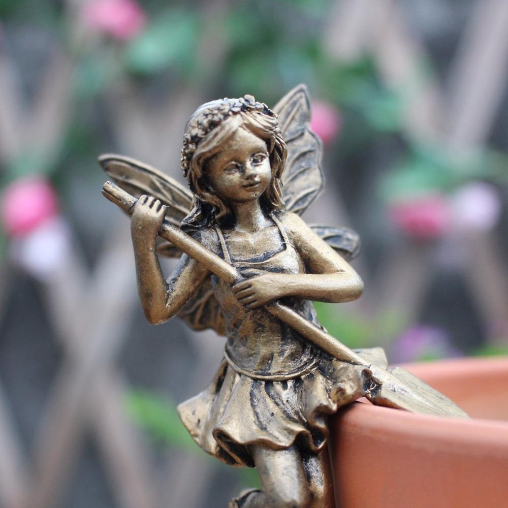 Imitation Copper Flower Fairy Figurine Set Cartoon Fairy Hanging Ornaments Living Room Bedroom