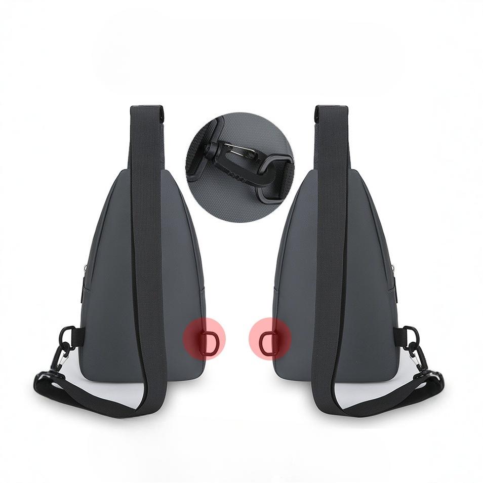 Korean Fashion Men's Chest Bag Simple Commuter Messenger Bag Multi-layer Storage Portable Travel Shoulder Bag.