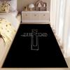 Jesus Cross Design on Black suitable as a non-slip mat for the living room or bedroom sofa