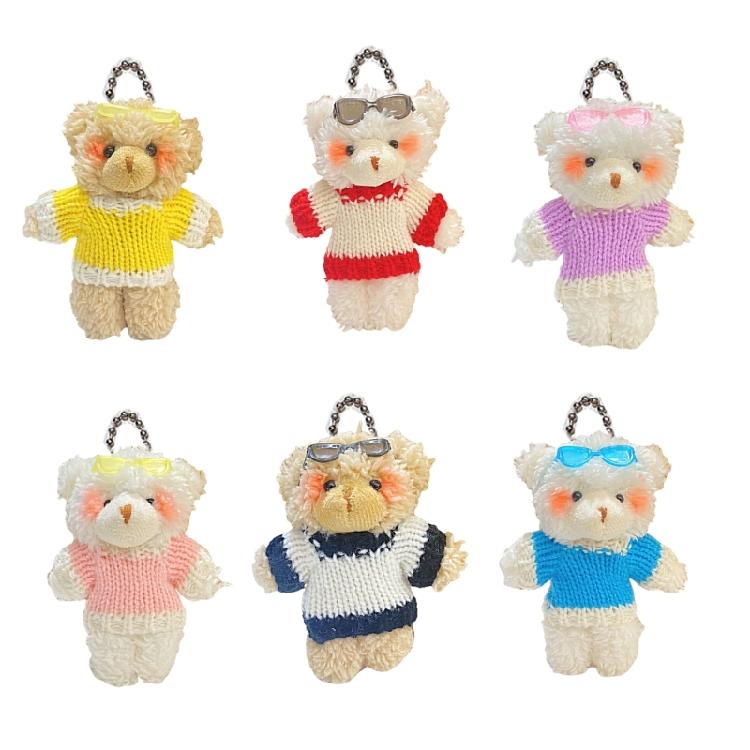 Plush Bear Shape Keychains Pendant Bag Pendant Cute Backpack Pendant Plush Dolls