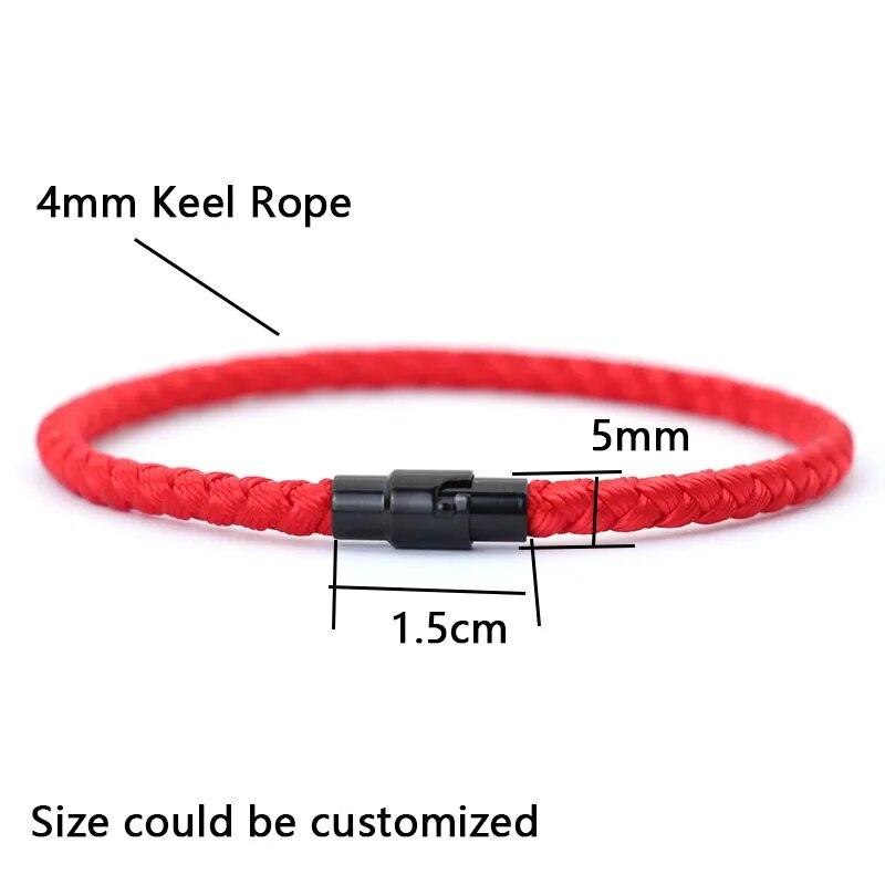 Grade A Kielseil-Armband für Männer und Frauen, Glücksbringer, roter Faden, Armband, Mikro-Magenta-Paar-Armband, Reichtum, Wohlstand, Brazalete