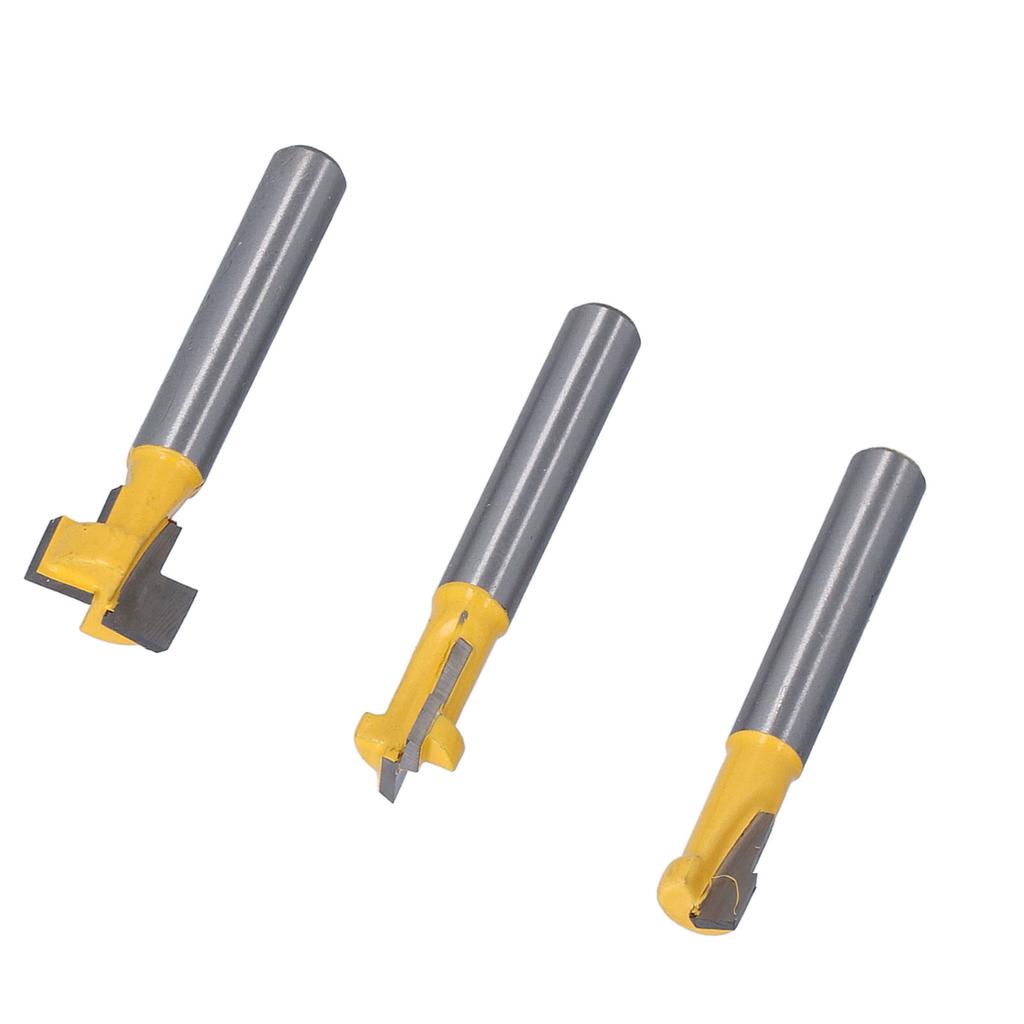 3Pcs Keyhole Router Bits Set 14in Shank T Slot Routers Bit Milling Cutters for Wood