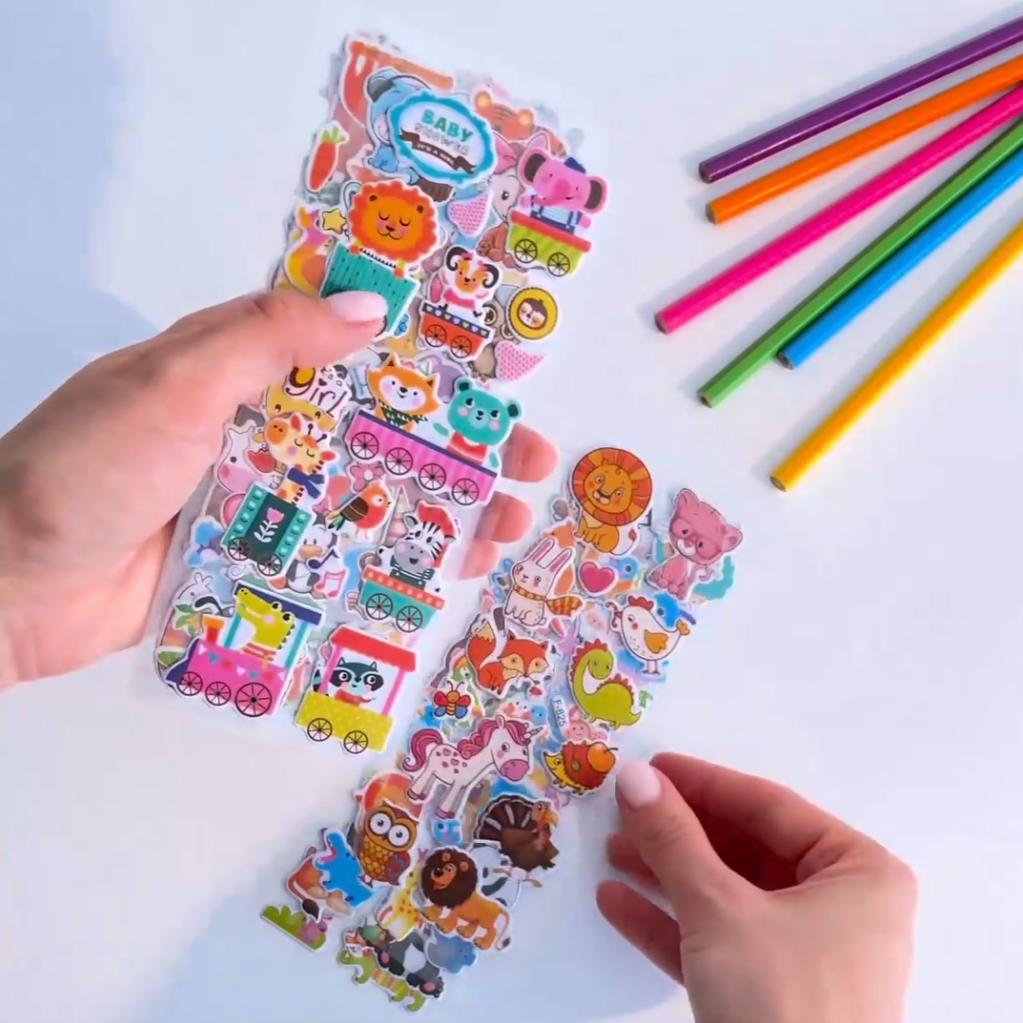 10 Sheets 3D Puffy Stickers for Kids Cute Cartoon Animal Stickers Scrapbook Stickers for Children Gift for Boys and Girls