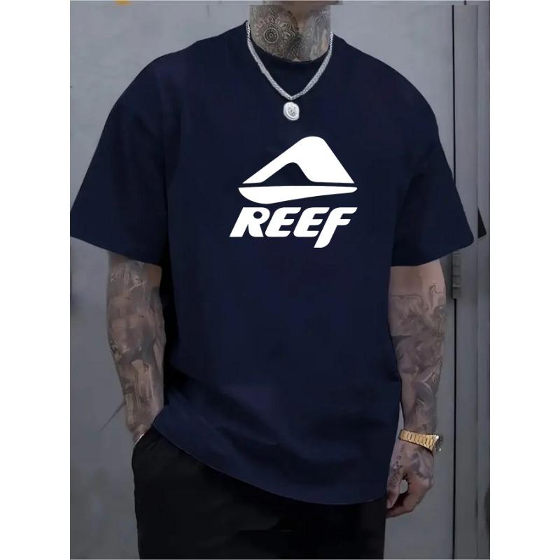 100 Cotton Men's Loose T-shirt Breathable Fashion Letter Pattern Printed Short Sleeve Round Neck Top