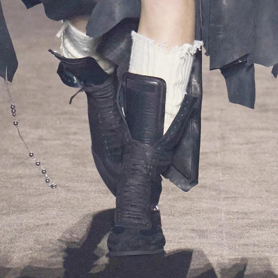 New Western Denim Tall But Knee Knight Boots Autumn and Winter Flat Bottom Round Head Lace-up Comfortable Women's Shoes