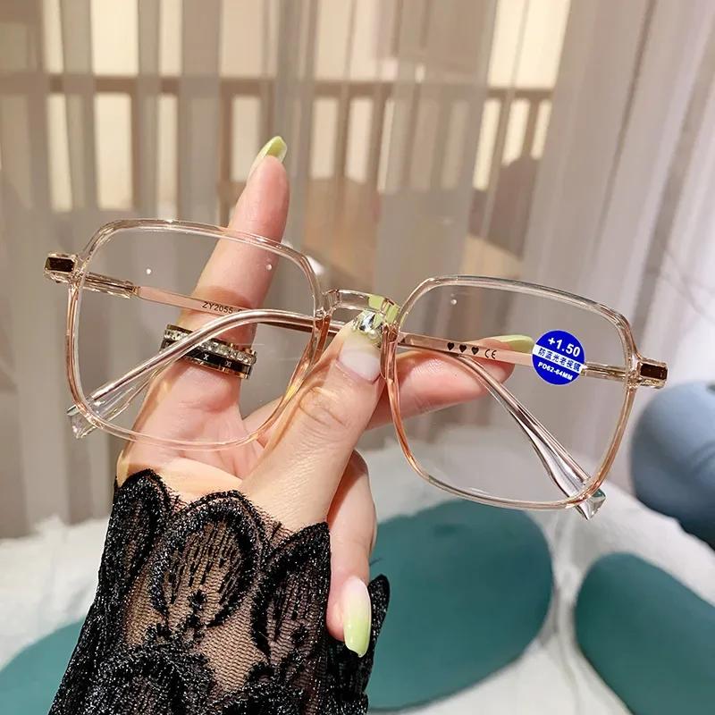 Big Frame Computer Men and Women Eyewear Square Blue Light Blocking Glasses Black Oversized Optical Eyeglasses Vision Spectacles