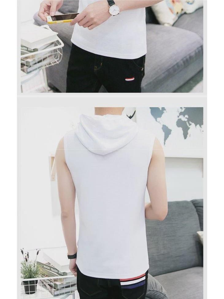 Men's Sleeveless Summer Sports Hoodie Vest
