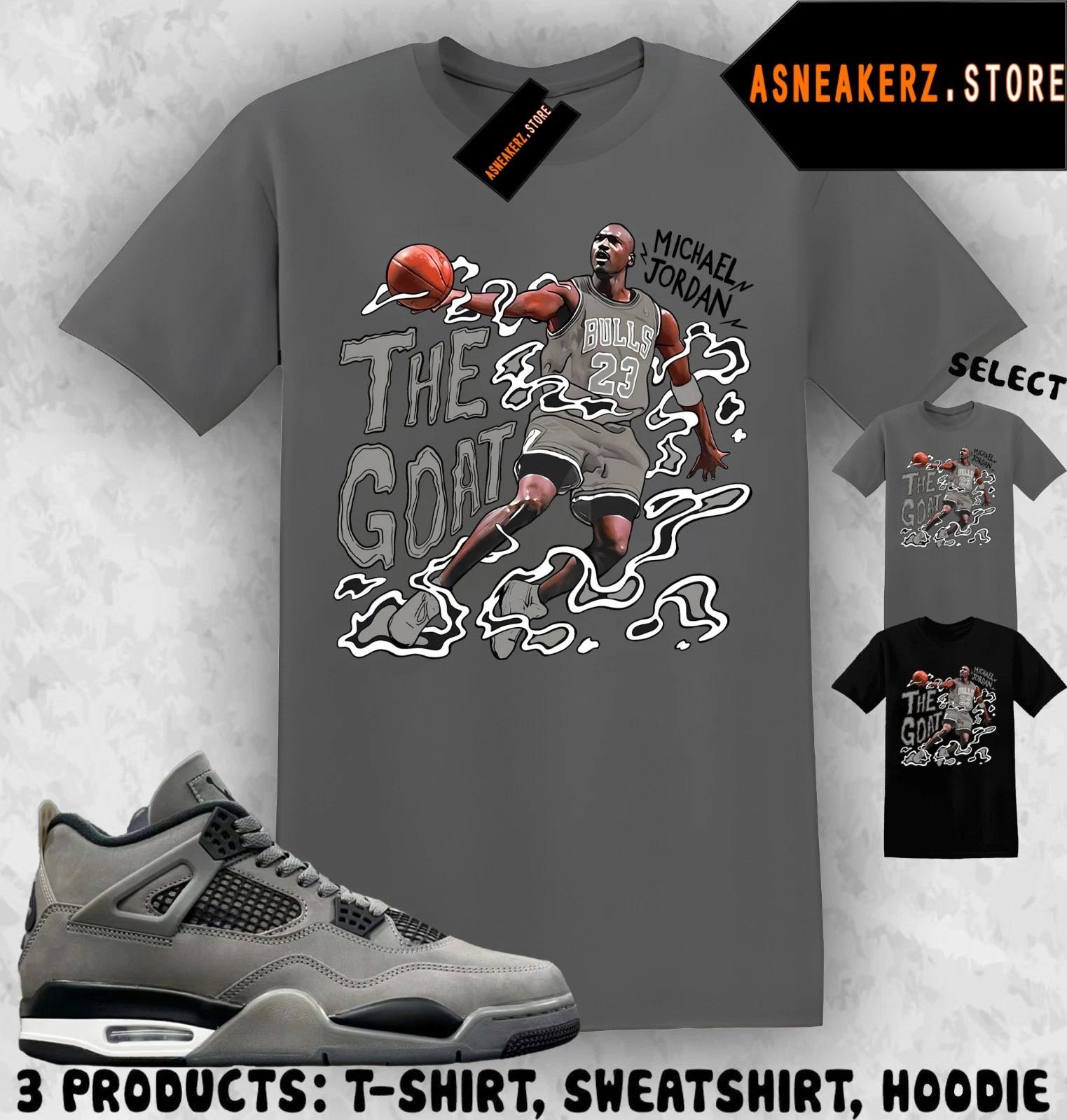Shirt To Match AJ 4 Cave Stone 2025 Sneaker Matching Tee The Goat MJ T-Shirt L