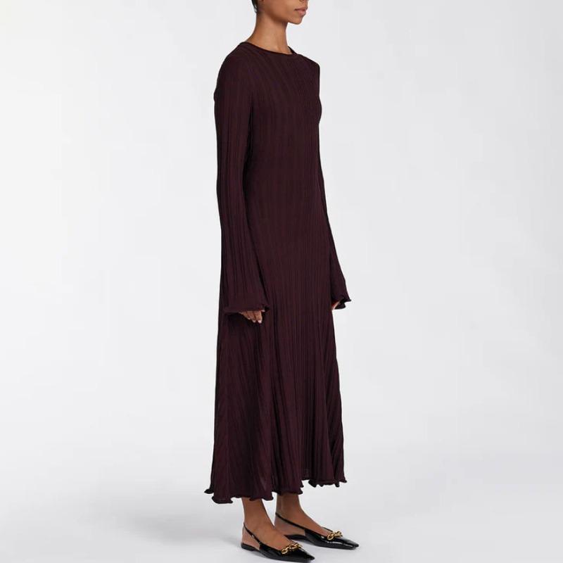 Pletené Maxi Šaty Dámské Podzim Zima Nové Ležérní Retro S Vysokým Pasem Žebrovaný Svetr Bodycon Šaty Dámské Sváteční Párty Outfity