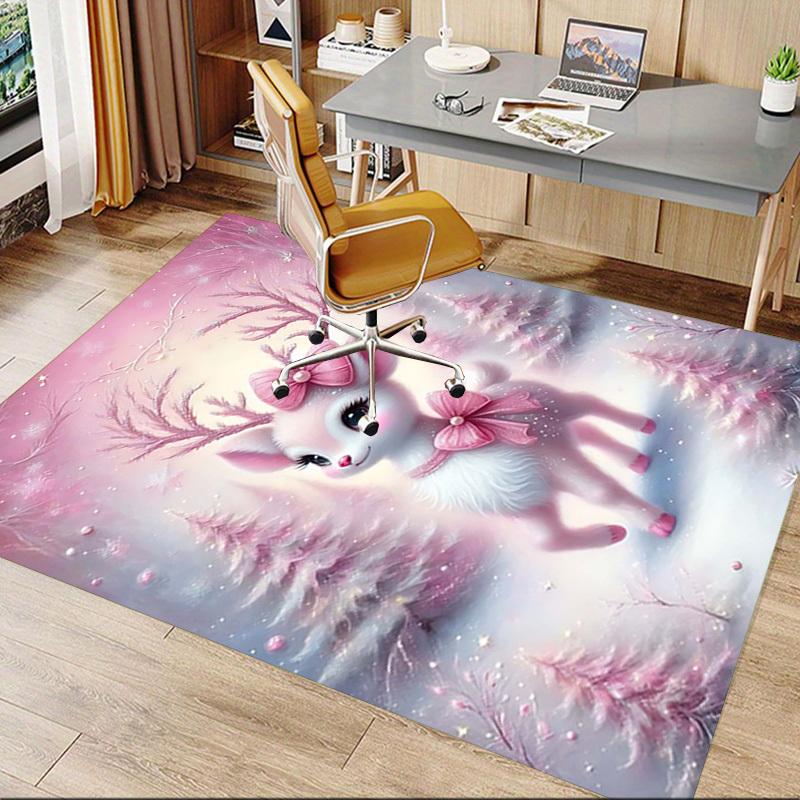 1PC Deer, Winter Extra Large Non Slip Floor carpet, Office, family, bedroom, Studio Large Area Rug Indoor Rugs, Vibrant Colors