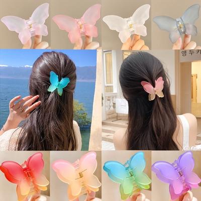 Colorful Butterfly Hair Claw Clip Matte Hairpin New Hair Clip  Women