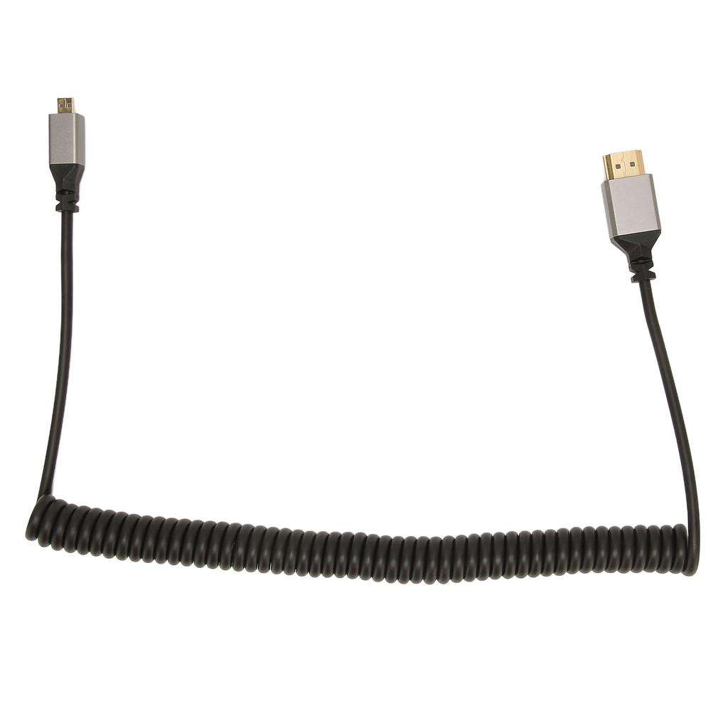Mciro HD Multimedia Interface Spring Adapter Cable 4K 60Hz 18Gbps High Speed Cable for Tablet Camera TV Monitor HD Male