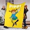 1pc Pippi Longstocking2 Theme Soft Flannel Throw Blanket - Digital Print, Polyester, Cozy for All Seasons, Perfect for Outdoor, and Travel