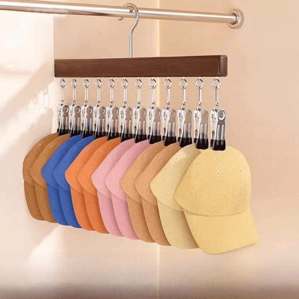 with 10 Clips Closet Organizer 360° Rotating Space Saving Clothes Hanger with 12 Clips Multifunctional Free Grip Hanging Rack