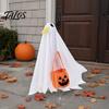 Halloween Outdoor Decor Goose Outfit, Ghost Porch Clothes with Pumpkin Bag for 23" Party Statue, Accessory Patio Lawn Yard Seasonal Holiday Decoration