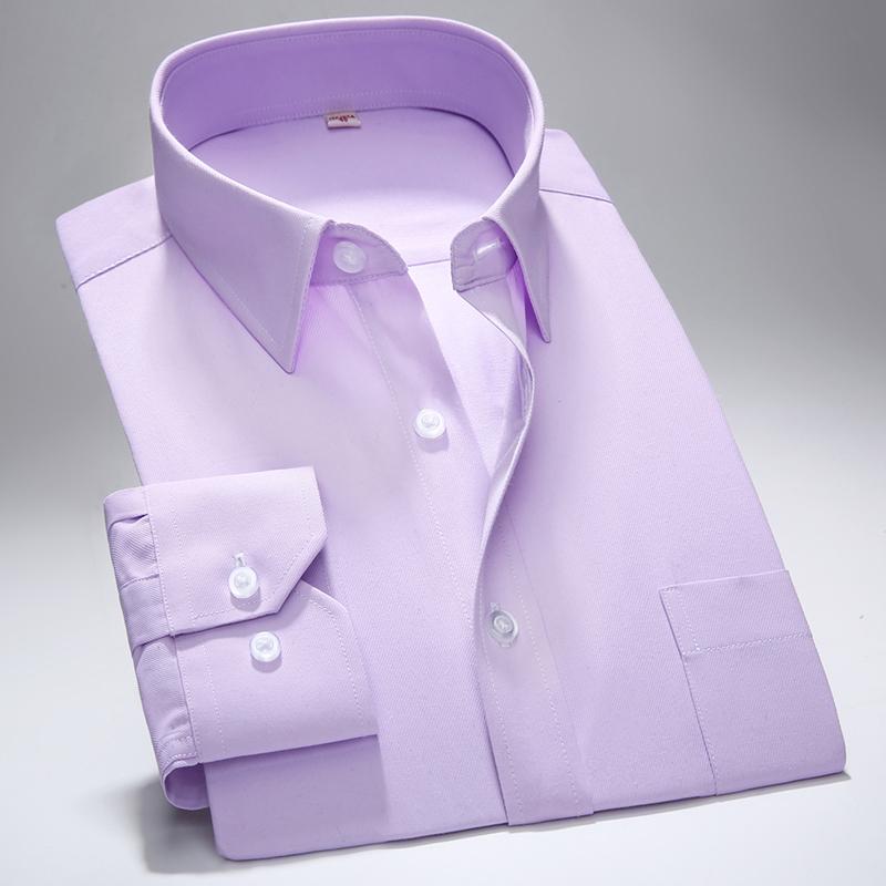 S~7xl Μεγάλα ανδρικά επίσημα πουκάμισα με μακρύ μανίκι κανονική εφαρμογή για επαγγελματικό πάρτι