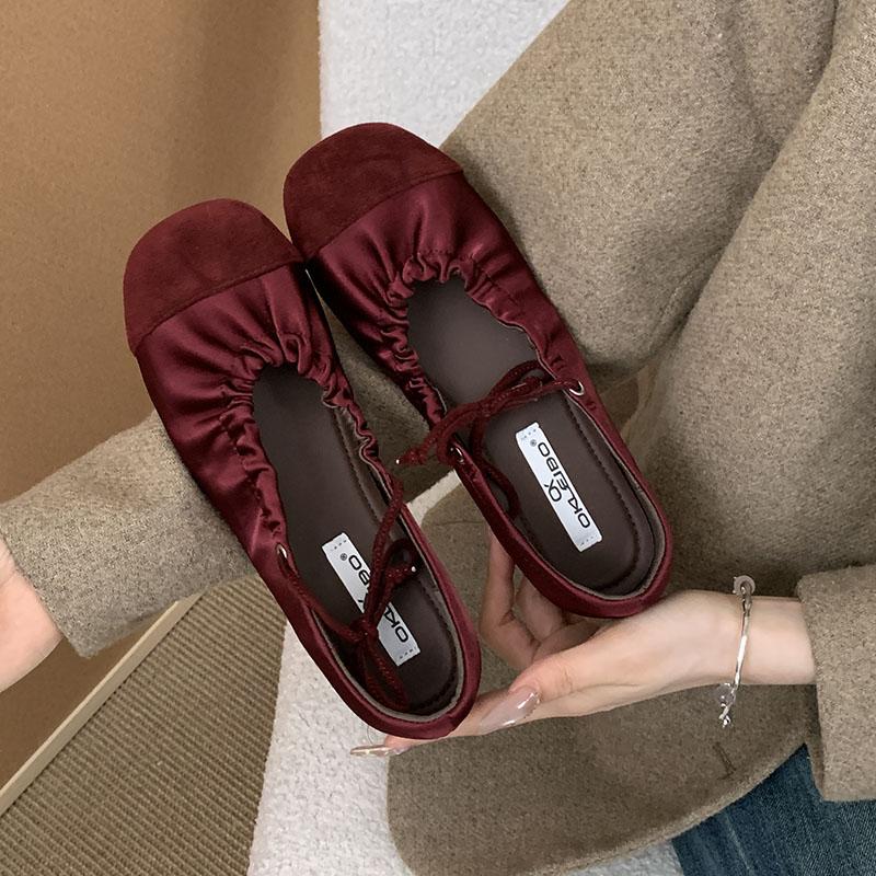 Fashion Fashion Pleated Women Ballet Flats Slip On Shoes Casual Soft Female Shallow Footwear Round Toe Ladies Mary Janes Flats Shoes new