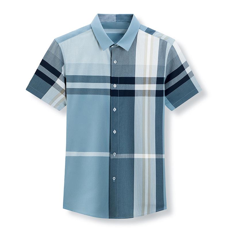 Letní nová pánská košile s krátkým rukávem Móda pro střední věk Nadměrná velikost Ležérní trendy košile Módní pánské oblečení