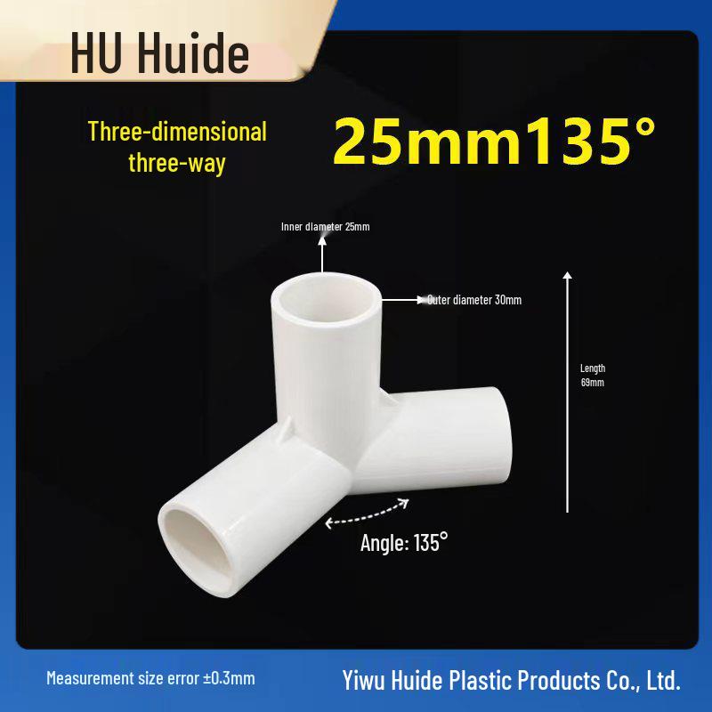 Three-Dimensional Plastic Right Angle Joint Connector for Tent and Studio Accessories
