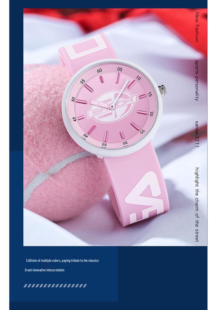 SANDA Unisex Silicone Strap Wristwatch - Trendy and Simple Design