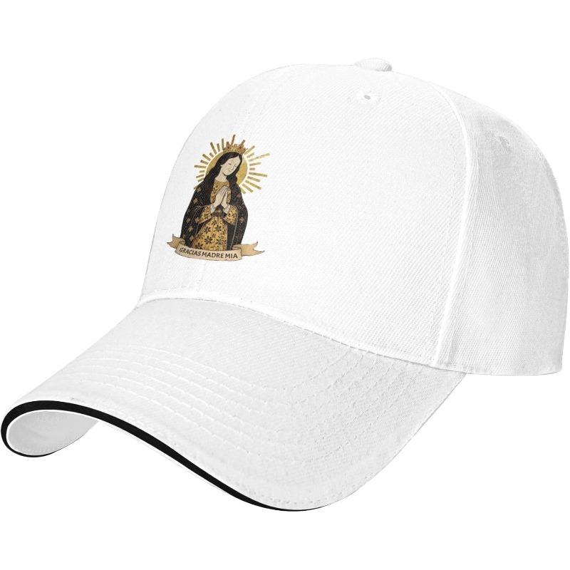 Gracias Madre Mia Virgin Mary Baseball Cap Adjustable Curved Brim Polyester Casual Outdoor Hat