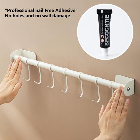 Utensil Rack Wall Mounted Punch Free Movable Hooks Load-bearing Kitchen Utensil Hanger Holder Rack for Home