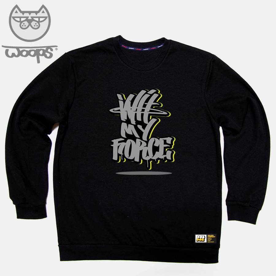 Doldol Woops_Mtm_47 Кошка-скейтбордист Персонаж Oops Лонгслив Black/M
