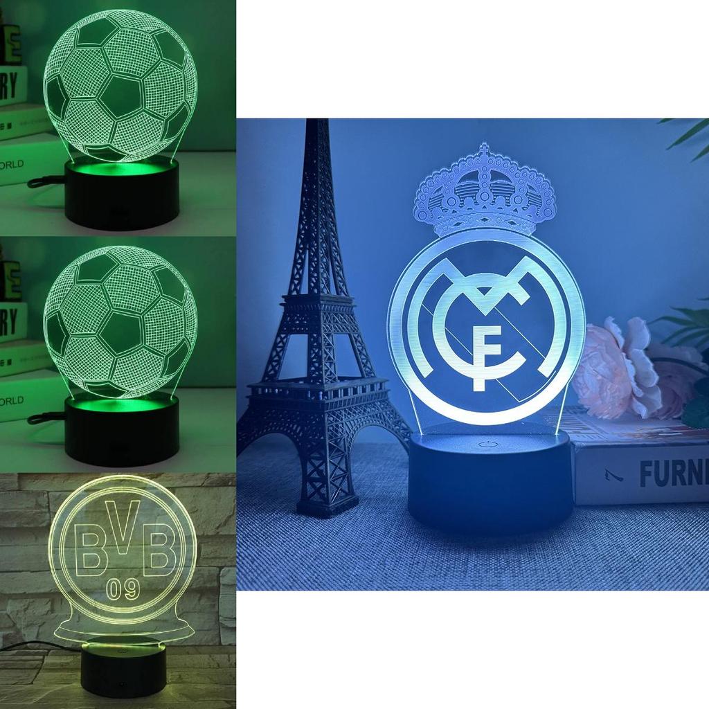 Stylish 3d Usb Night Light With Football Team Logos Perfect For Modern Home Decor