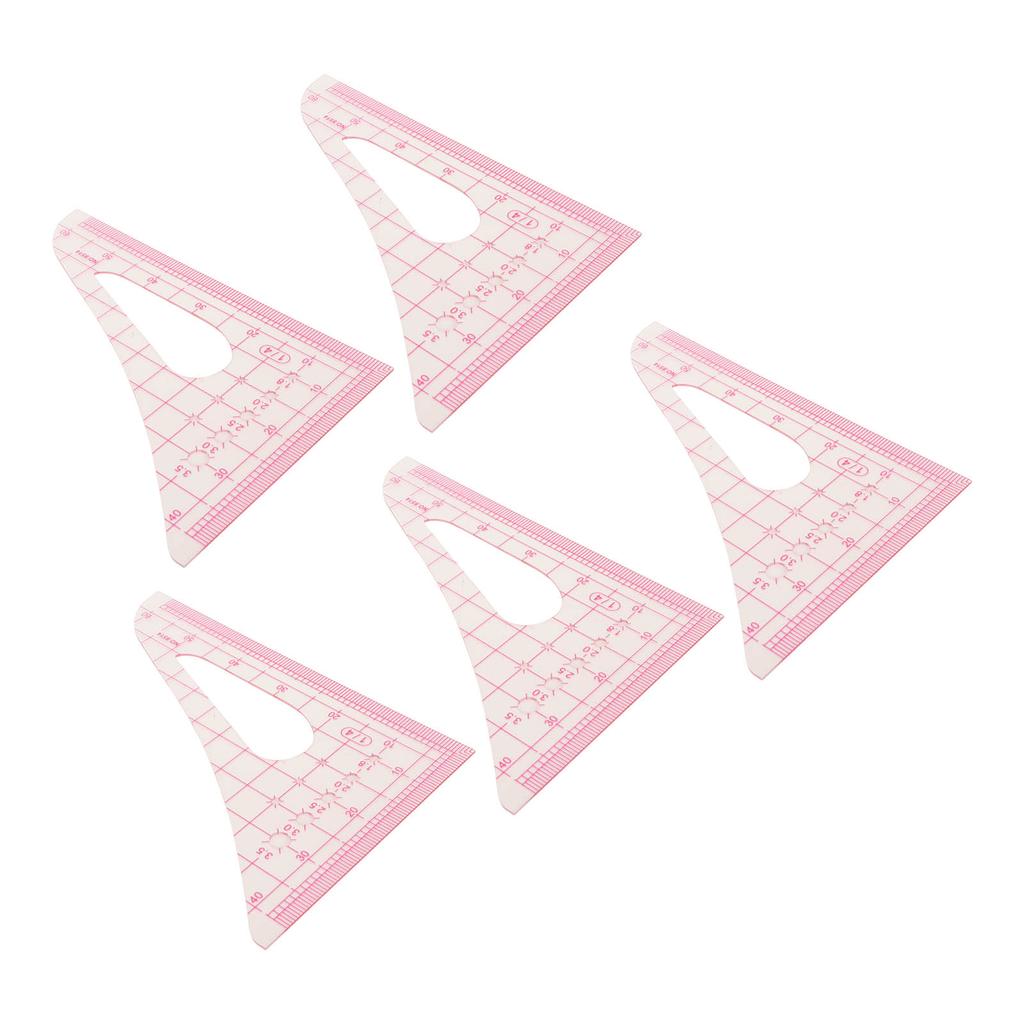5Pcs Triangular Curve Rule Transparent High Accuracy Multifunction Pattern Sewing Rulers Set for