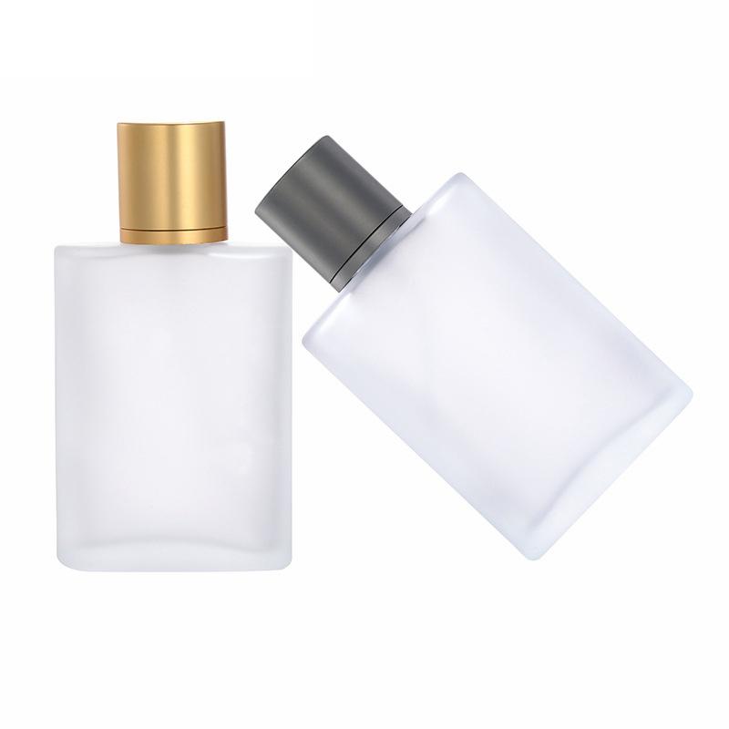 1PC 50ml/100ml Screw Top Sandblasted Glass Perfume Bottle Liquid Spray Empty Bottle Frosted Dispenser Bottle Makeup Sub-Bottling