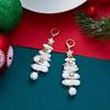 Colourful Zircon Christmas Tree Earrings For Women Sparkling Crystal Snowflake Elk Earring New Year Holiday Jewelry Gifts
