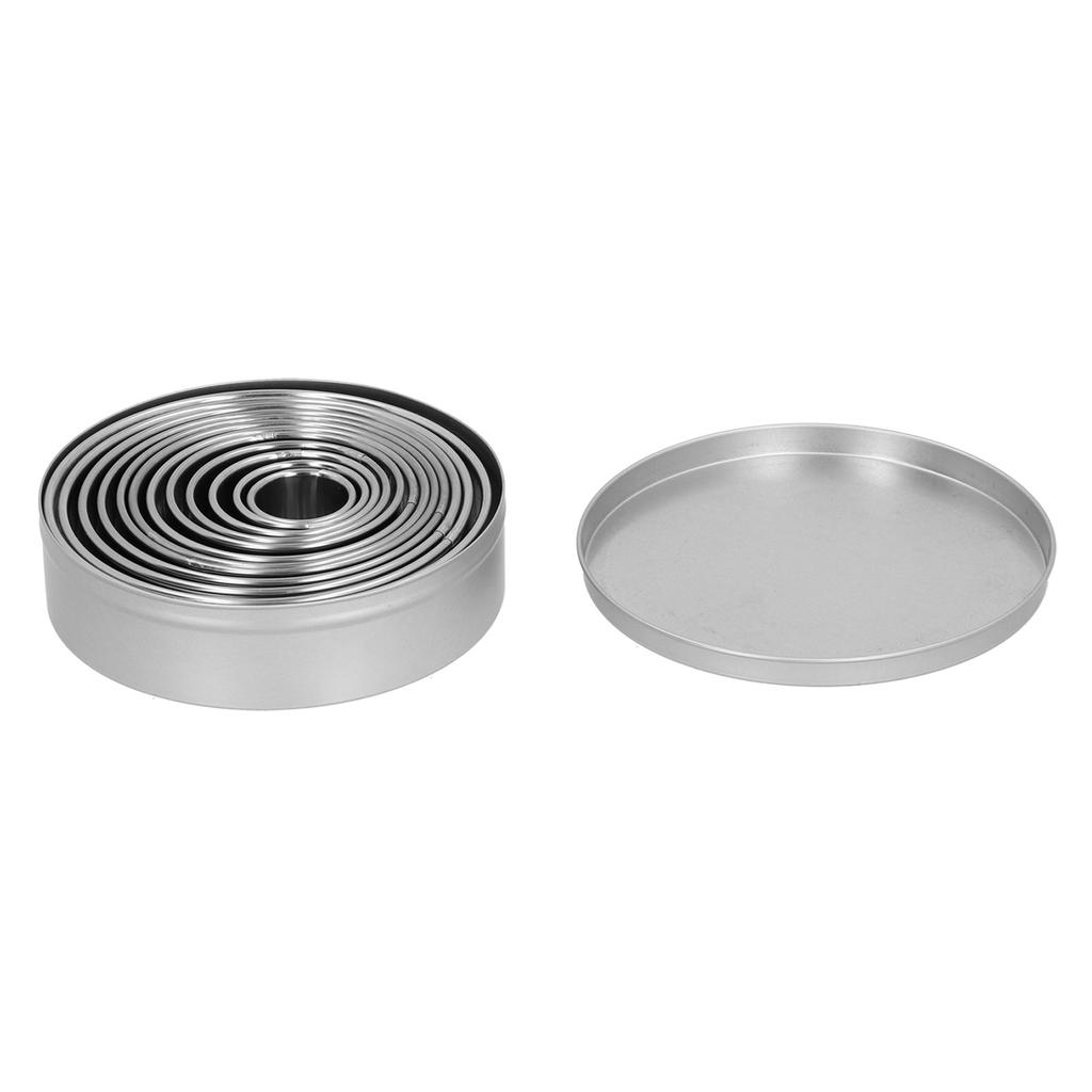 12Pcs Round Cutting Die Stainless Steel Circle Hollow Punching Cutting Mold for Dough Clay