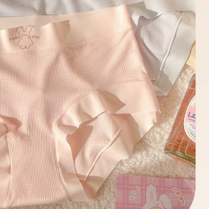 Antibacterial Seamless Plus Size Women Panties Cotton Gusset Sweet Breathable Soft Triangle Underwear