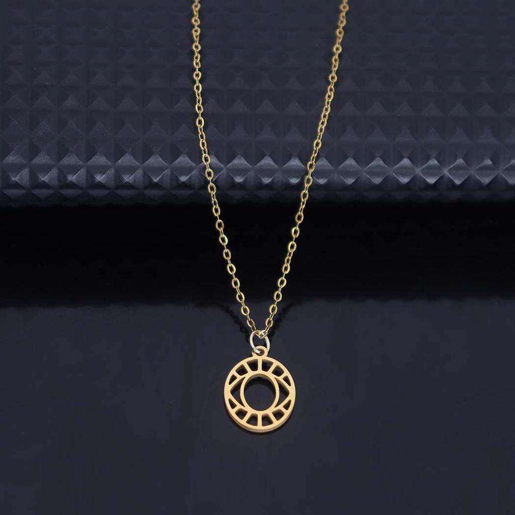 Stijlvolle Roestvrijstalen Holle Duivels Oog Hanger Ketting - Veelzijdige Sleutelbeen Ketting Sieraden
