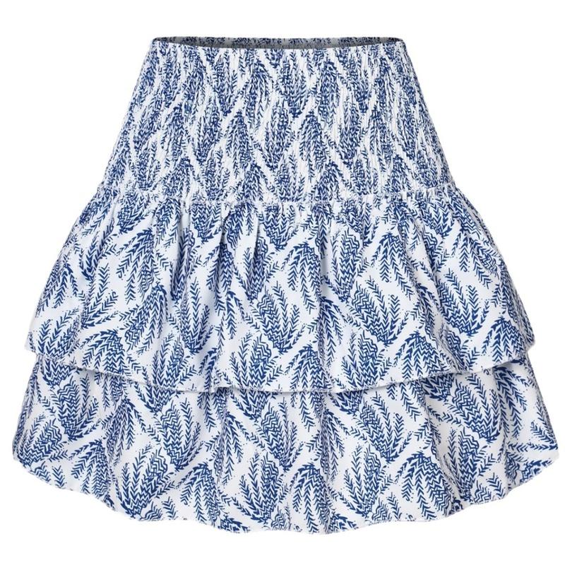 European Style Women Clothing Midi Skirt Ruffle Print Fashion Floral Mini