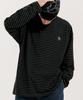 EZKATON Rhythm Stripe Long Sleeve T-Shirt Black Kmlt6850