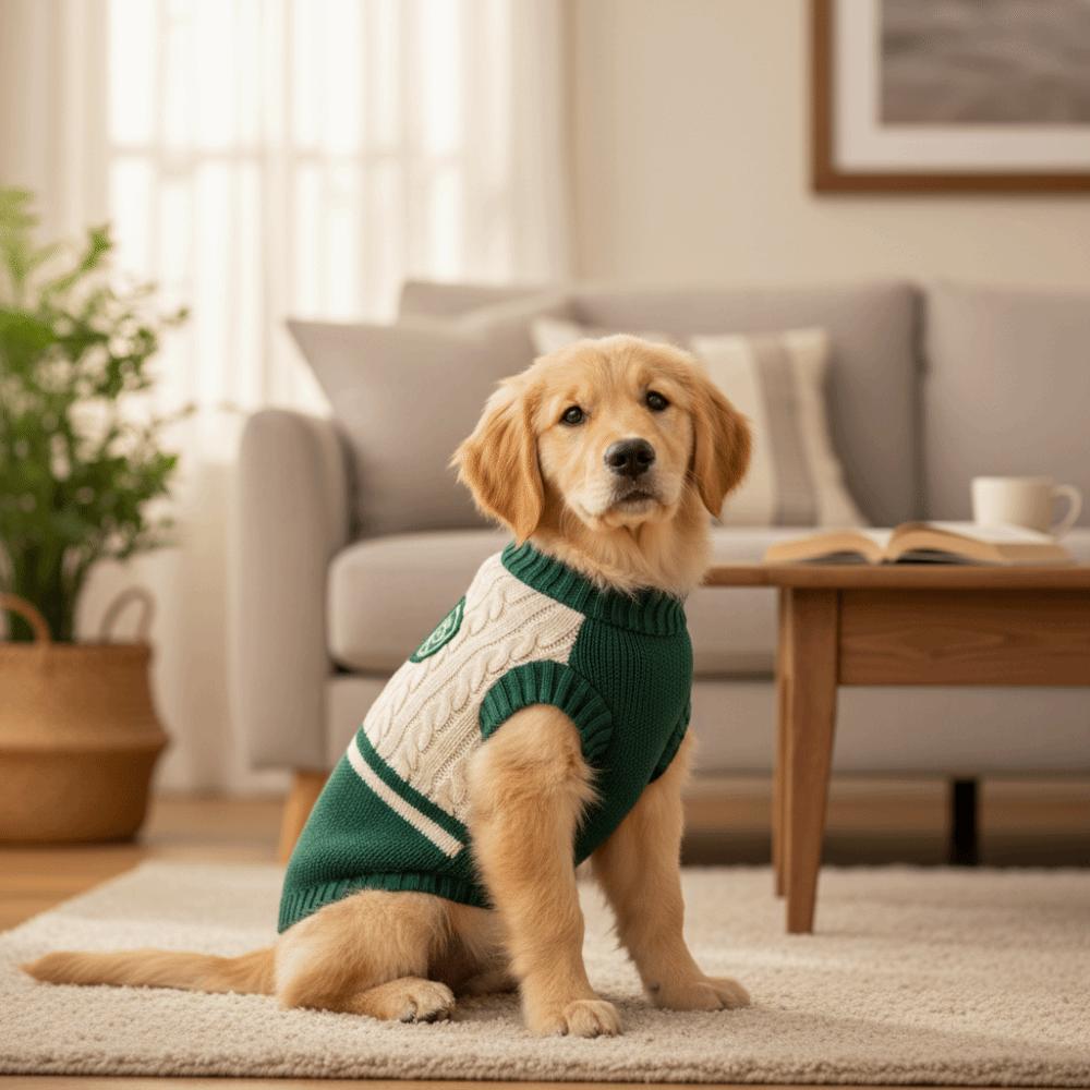 Classical Pet Knitted Vest Round Neck Dog Pullover Pet Supplies Dog Hoodie Outdoor Activities