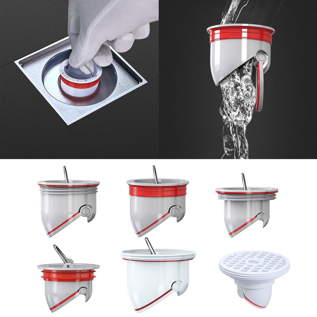 Zápachotěsné podlahové vpusti Jádra Přímý odtok Kanalizace Toaleta Proti zpětnému toku Zápachový filtr Univerzální podlahová vpusť Artefakt